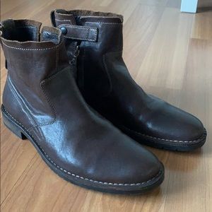 John Varvatos Brown Moto Boots